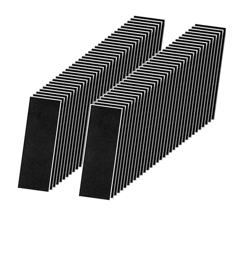 Haisalin 100 Pcs Fingerboard Grip Tape - 110mm x 38mm Black Foam Stickers