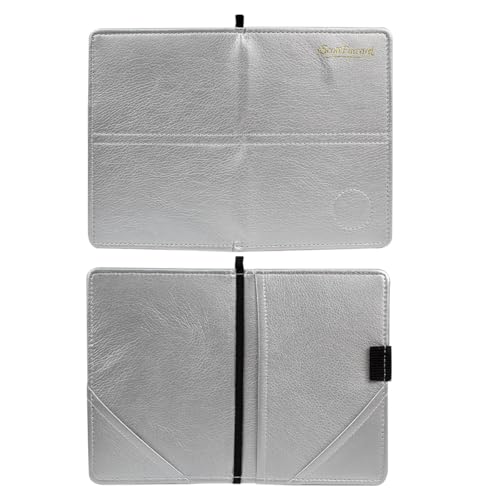 Waterproof Golf Scorecard Holder - Synthetic Leather - Silvery