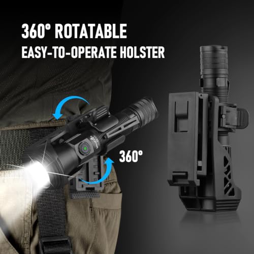 ULTRAFIRE E5 Rechargeable Tactical Flashlight with Holster – 1350 Lumens, Waterproof, Zoom, for Police & Emergency Use