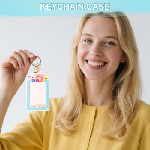 Cute Animal Photo Card Holder Keychain - ID & Credit Card Case