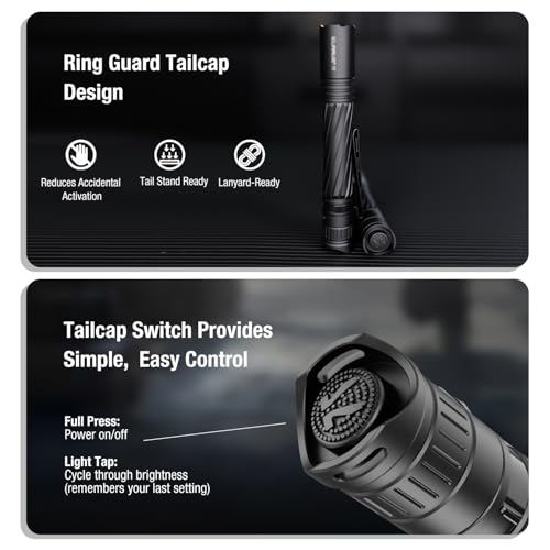 Klarus P2 Tactical Pen Flashlight - 1000 Lumens, Rechargeable & Waterproof, Pocket-Sized for Outdoor & Security Use