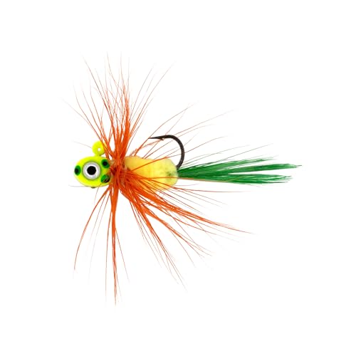 Tungsten Flat Fry Fly Jig - Real Feather, 1/16 Oz for Panfish