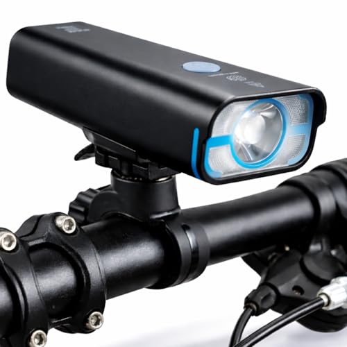 BrightRoad 850 Lumens Bike Front Light with 5 Modes, USB Rechargeable & Rotating Mount