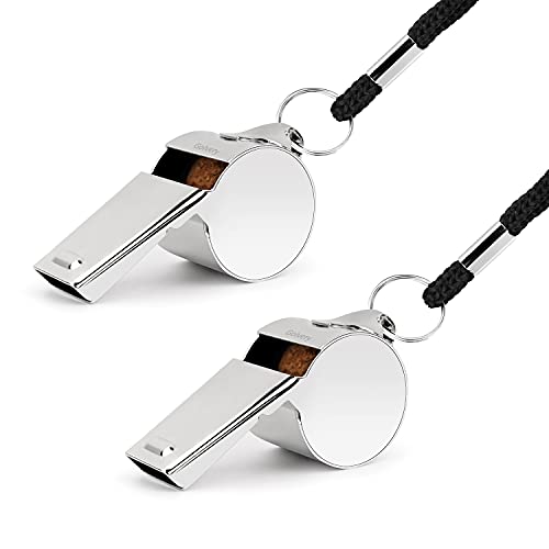 Stainless Steel Sports Whistle with Lanyard - Durable & Crisp Sound