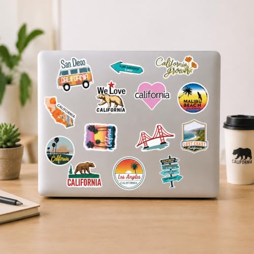 50PCS California Stickers - Waterproof Vinyl Decals