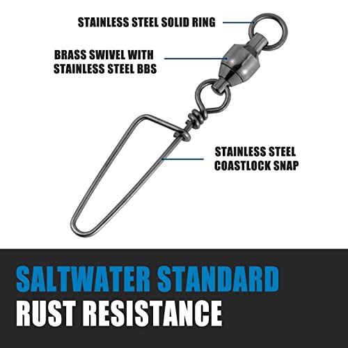 Fishing Snap Swivels with Ball Bearings - #0-26LB (1.06") - 20 Count