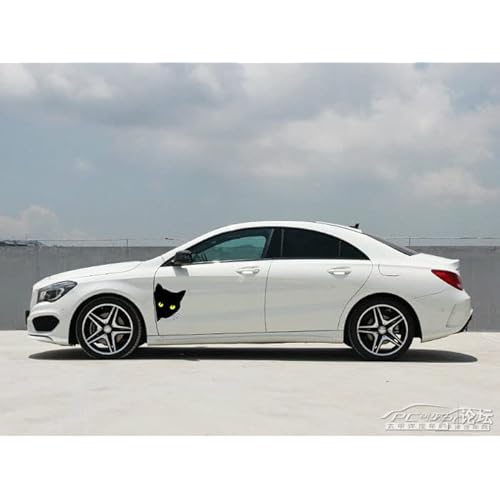 2pcs Washroom Room WC Toilet Seat Stickers A Peeping Cat Animal Pattern Little Black Cat Wall Car Door Stickers Decor Decals Art Mural (YK2022-002)