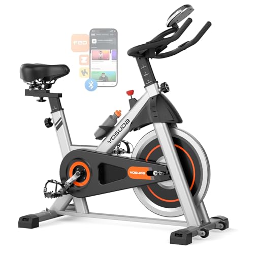 Magnetic Exercise Bike with App Training - Orange | 300 lb Capacity