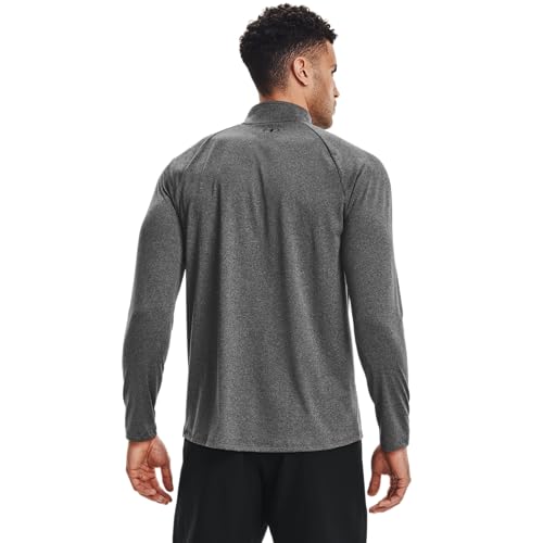 Under Armour Men's Tech 2.0 Half Zip Top - Size Large, Pitch Gray/Black