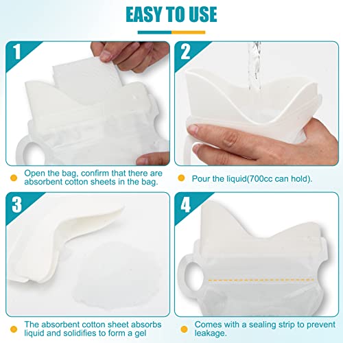 700cc Disposable Urine Bags - 12 Pack for Camping & Travel