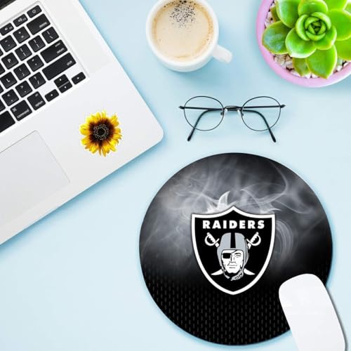 Football Design Gaming Mouse Pad - 8 Inch Green Round Mat