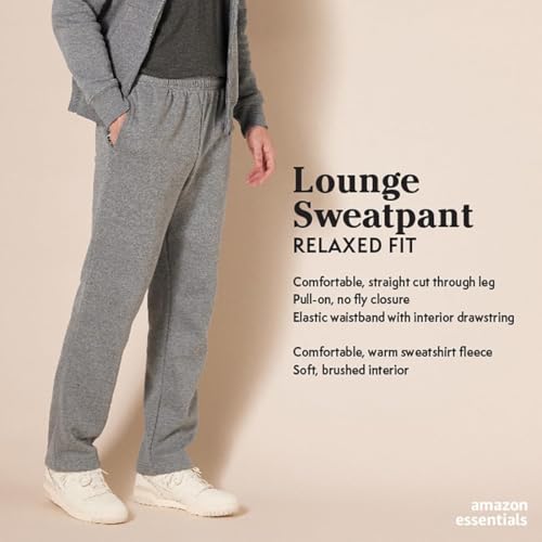 Men's Relaxed Straight Leg Fleece Sweatpants with Drawstring