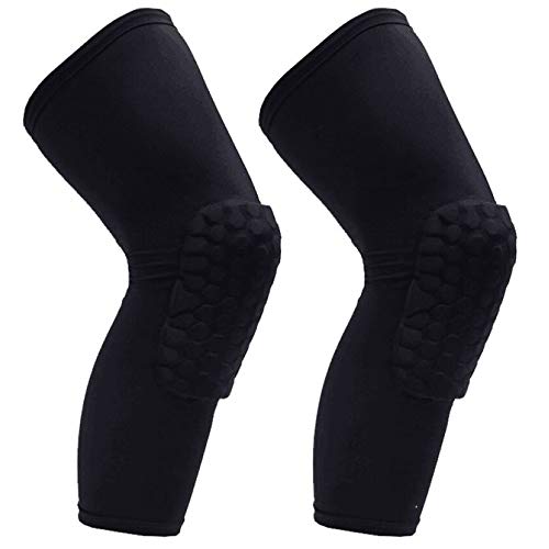 PISIQI Knee Pads Compression Sleeves, Black Large - Extended Leg Protection