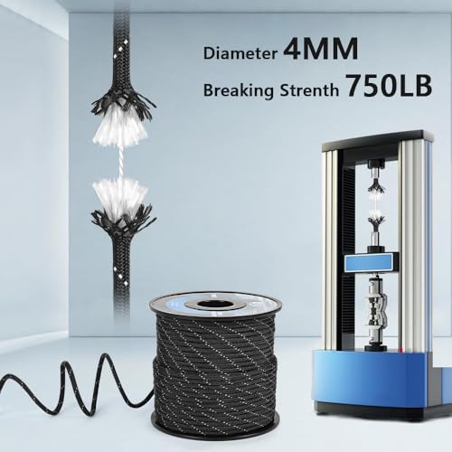 Reflective Paracord Rope - 100FT, 50LB Breaking Strength, Blue