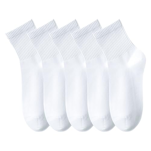 RICOTNSOCS Women's Cotton Quarter Crew Socks 6-10 / 01 White - 5 Pairs
