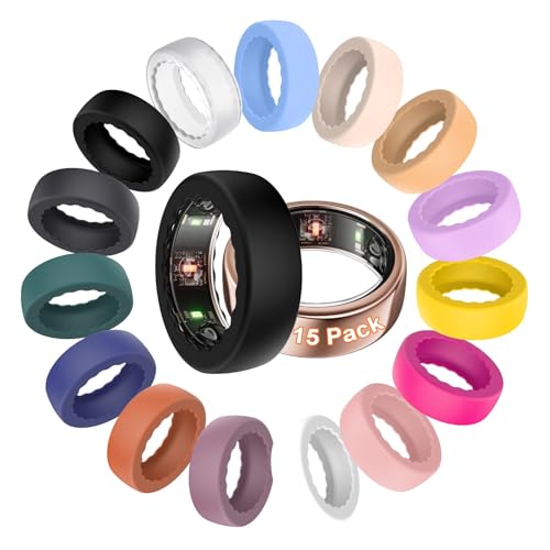 15 Pack Ultra-Thin Silicone Ring Cover for Oura Ring Gen 4/3