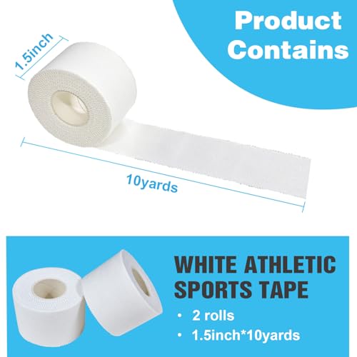 Athletic Tape - Easy to Tear Medical Grade 1.5in x 10yd - 2 Rolls