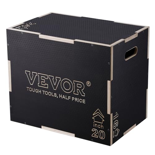Plyometric Jump Box - 3 Adjustable Heights, 24"x20"x16"