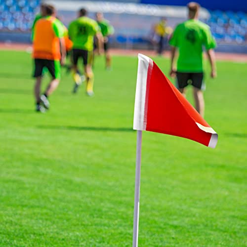 16 Pcs Red Soccer Corner Flags - Referee Equipment Set
