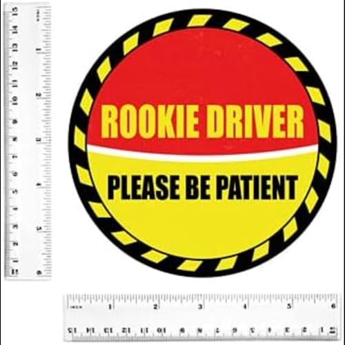 Rookie Driver Safety Sticker - Please Be Patient Decal, 6 Inch
