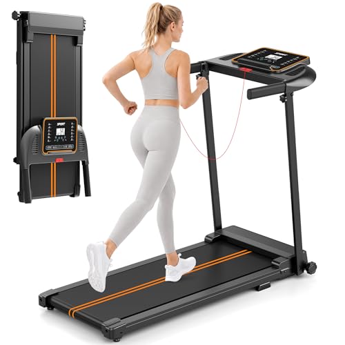 Foldable Under Desk Treadmill with Handlebar - 0.6-6.2 MPH Portable Walking Pad