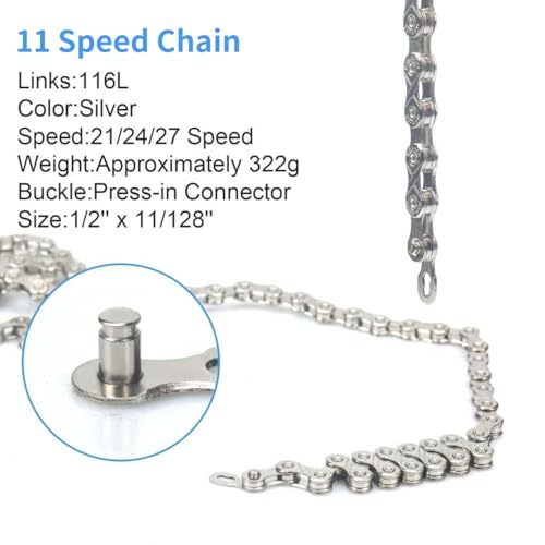HUFATWINS 11-Speed Bike Chain for Road and Mountain Bikes - 116 Links