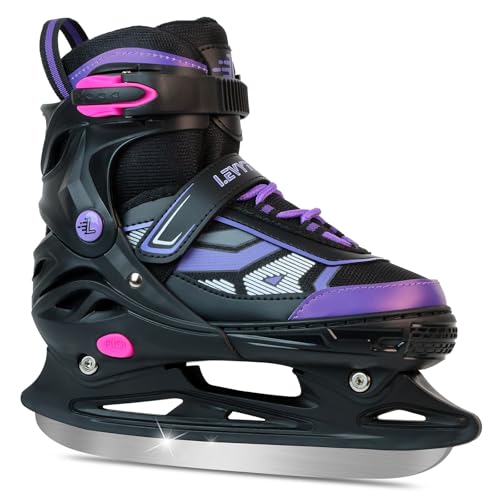 Adjustable Ice Skates for Kids - Large Purple (US 6Y-8.5Y)