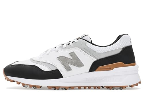 Men's 997 Golf Shoes - Lightweight All-Weather - Size 10 - White/Black