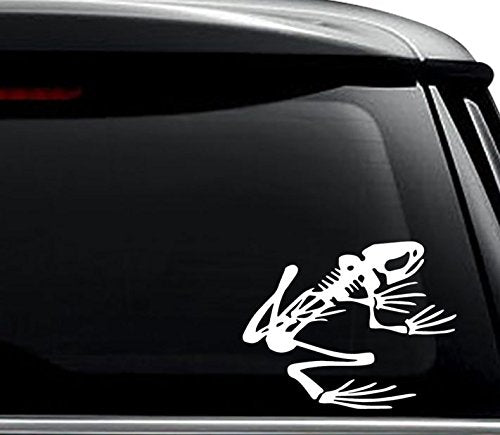 Frog Skeleton Bones Vinyl Decal Sticker - 6 Inch Gloss White