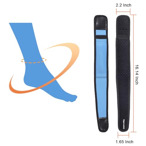 Achilles Tendonitis Brace - Adjustable Ankle Strap with Silicone Pad - Blue