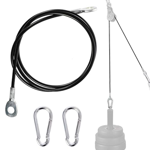 59in Fitness Pulley Cable - Heavy Duty Steel Wire Rope Accessory