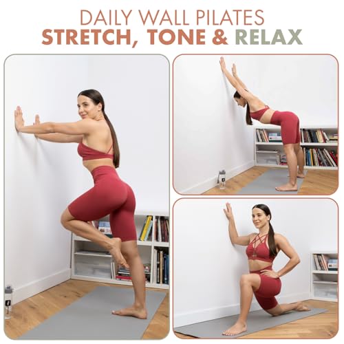 Wall Pilates Workout Cards - 76 Large Exercise Cards for Home Gym