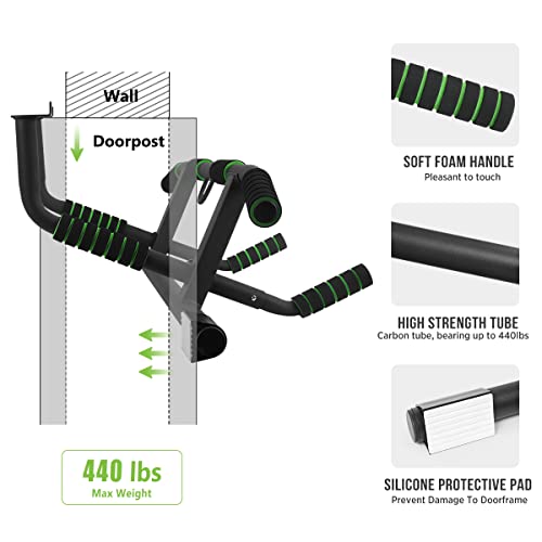 Multi-Grip Pull Up Bar with Ergonomic Design & Suspension Straps