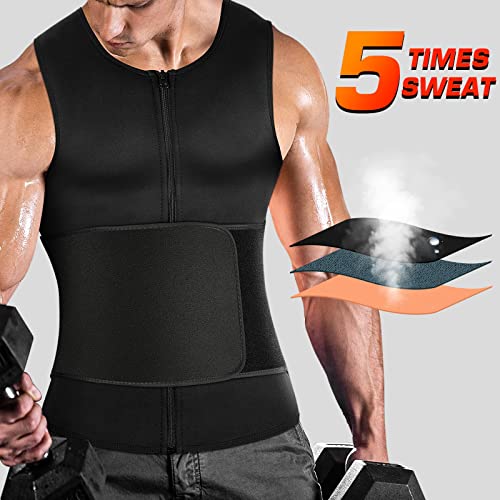 Men's Sauna Suit Shirt - X-Large Compression Vest for Gym