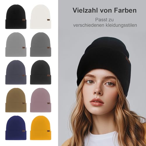 Light Gray Unisex Knit Cuffed Beanie Hat - One Size