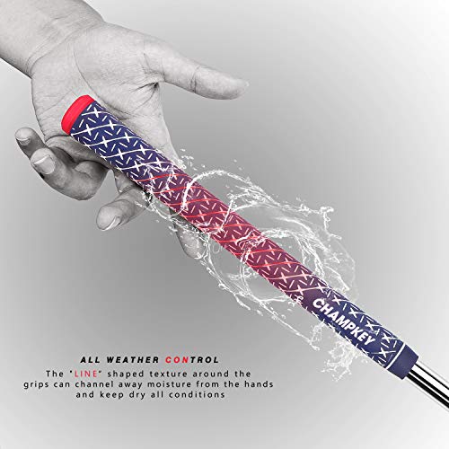 Rubber Golf Grips - All Weather Performance, Midsize, Blue with Repair Kits