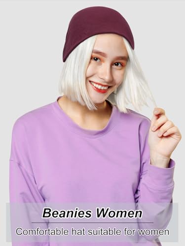 Cotton Slouchy Beanie Hats for Women & Men - Large, Grey/Black/Red/Blue
