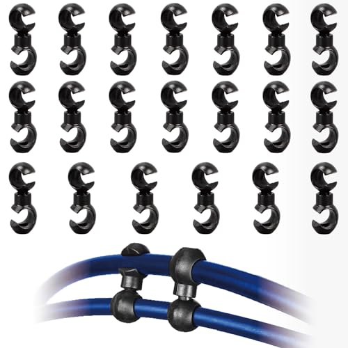 20pcs Bike Brake Cable Clips - S Style Rotating Hooks for MTB