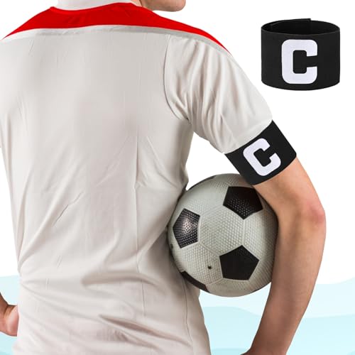 Adjustable Captain Armband for Soccer - 2 Pack Black Nylon Sports Band