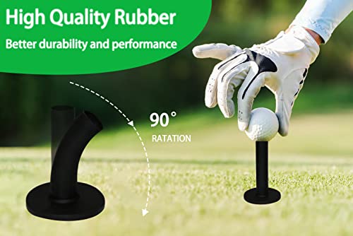 Golf Rubber Tees Holder Set - Mixed Sizes, Durable, Black