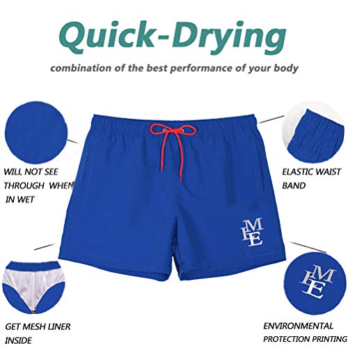 Men's Quick Dry Beach Shorts Swim Trunks with Mesh Lining - X-Large Acid Blue