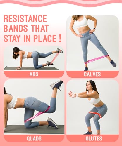 Natural Latex Resistance Bands Set - 5 Levels for Home Fitness - Pink
