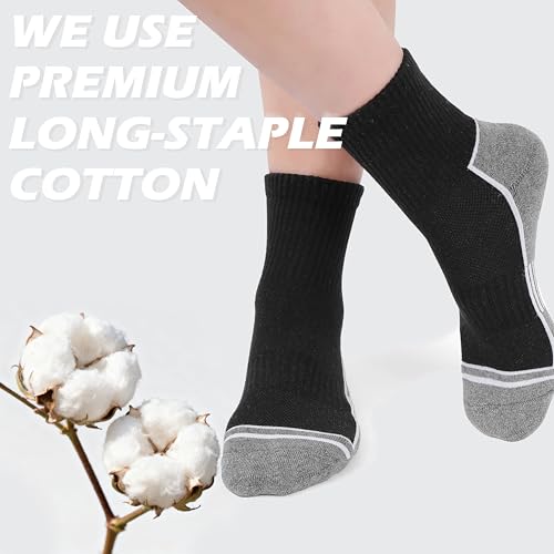Ankle Compression Socks for Men - White Athletic, 3 Pairs (10-13)