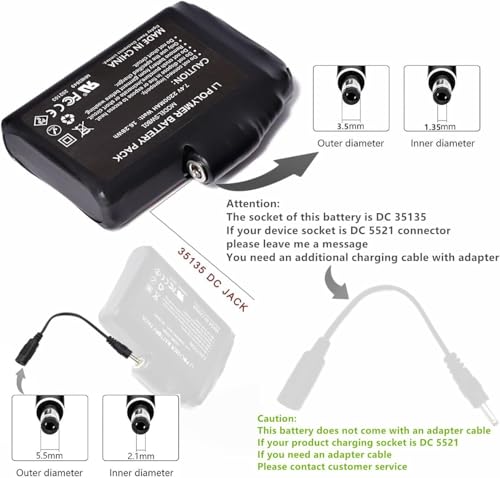 7.4V 5000mAh Rechargeable Battery Pack for Heated Apparel – Replacement for Gloves, Vests, Jackets, Socks, and More