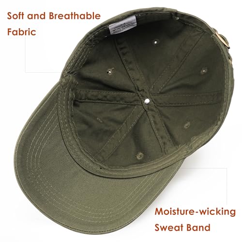 Unstructured Cotton Baseball Cap - 2 Pcs Navy Blue & Olive Green