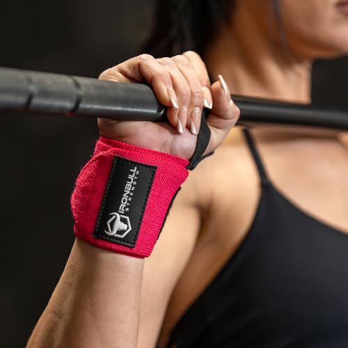 Neon Pink 18" Weightlifting Wrist Wraps - Support & Stability for Men & Women