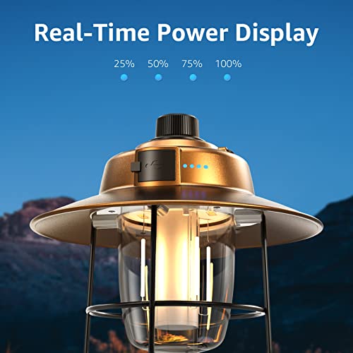 Lepro Vintage LED Camping Lantern with Power Bank, Dimmable & Water-Resistant
