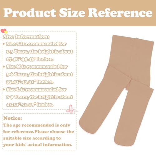 Ultra-Soft Toddler Tights - Girls Ballet Stockings - Nude, 3-6 Years