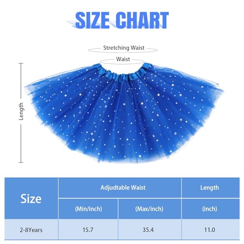2 Pack Sparkle Tutu for Girls Toddler Dress Up Birthday 2-8Y – Red White & Blue Edition