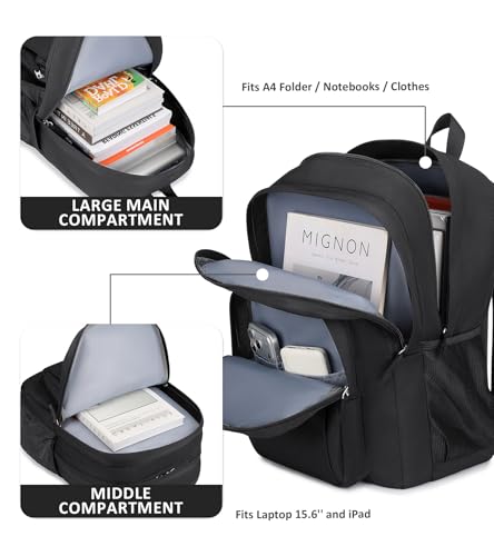 Water-Resistant Women's Travel Backpack with Dual Compartments